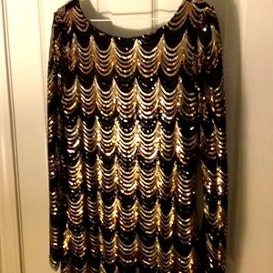 Sequins cocktail dress size L.